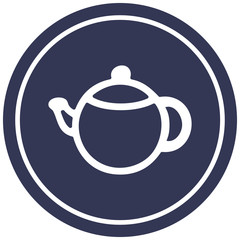 tea pot circular icon