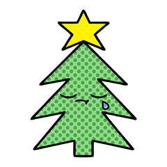 comic book style cartoon christmas tree