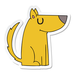 sticker of a quirky hand drawn cartoon dog