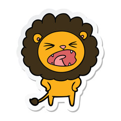 sticker of a cartoon lion