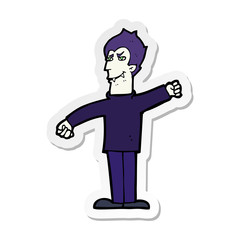 sticker of a cartoon vampire man