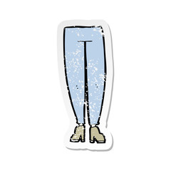 retro distressed sticker of a cartoon female legs
