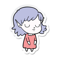 Obraz premium sticker of a cartoon elf girl
