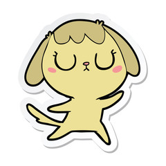 sticker of a cute cartoon dog
