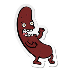 sticker of a cartoon sausage