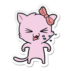 sticker of a cartoon cat
