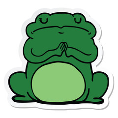 sticker of a cartoon arrogant frog