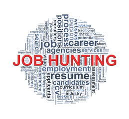 Circular wordcloud design job hunting word