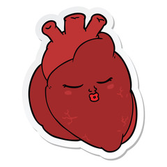 sticker of a cartoon heart