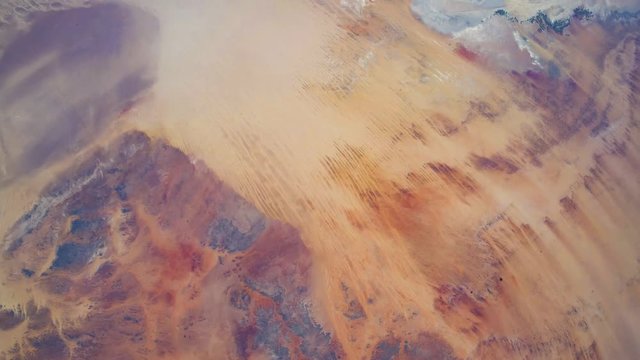 Time lapse of earth revolving viewing from NASA International Space Station (ISS) Sahara desert to Nile river- images courtesy of NASA.