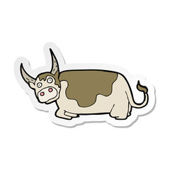sticker of a cartoon bull