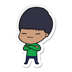 sticker of a cartoon smug boy