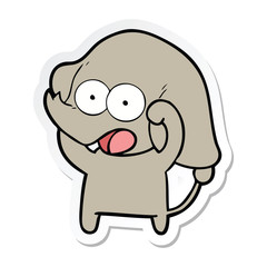 sticker of a cute cartoon elephant