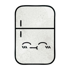 retro grunge texture cartoon fridge freezer