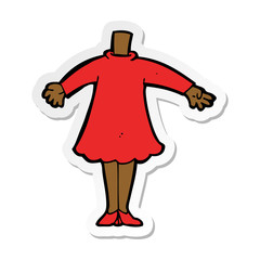 sticker of a cartoon female body