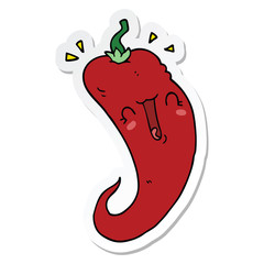 sticker of a cartoon chili pepper