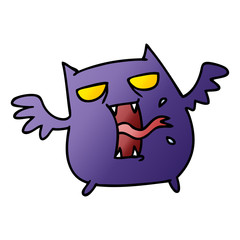 gradient cartoon of cute scary kawaii bat