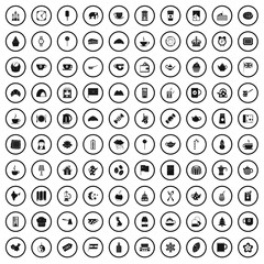 100 tea cup icons set in simple style for any design vector illustration