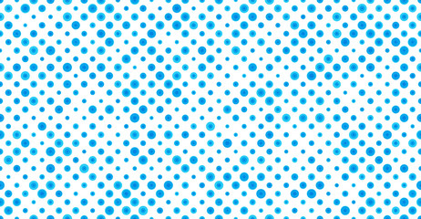 Seamless Polka Dots Pattern, Blue Background,