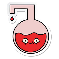 sticker of a cute cartoon science experiment