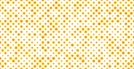 Seamless Polka Dots Pattern, Yellow Background,