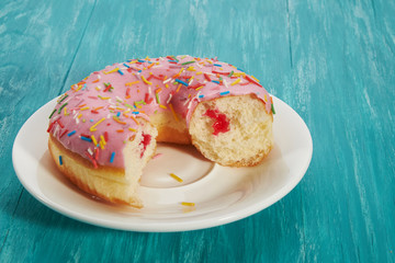 dessert glazed doughnut with sprinkles