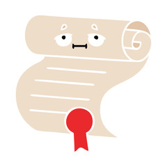 flat color retro cartoon contract