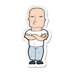 sticker of a cartoon tough guy