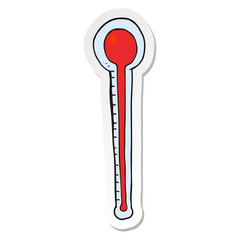 sticker of a cartoon thermometer