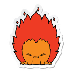 sticker of a cartoon fire creature