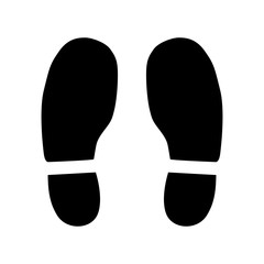 Modern design shoes foot step icon on white background