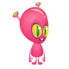 Cartoon funny alien. Halloween vector illustration