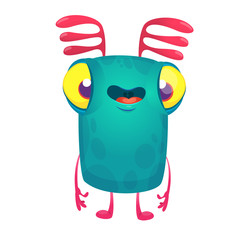 Cartoon alien character. Vector illustration isolated