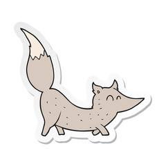 Obraz premium sticker of a cartoon little wolf