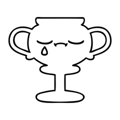 line drawing cartoon trophy