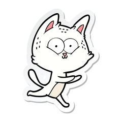 Obraz na płótnie Canvas sticker of a cartoon cat running
