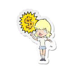 retro distressed sticker of a making money cartoon