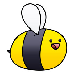 quirky gradient shaded cartoon bumblebee