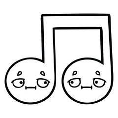 line drawing cartoon musical note