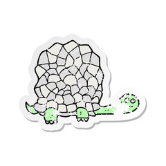 retro distressed sticker of a cartoon tortoise
