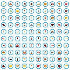 100 event agency icons set in flat style for any design vector illustration