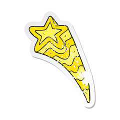 retro distressed sticker of a cartoon shooting star