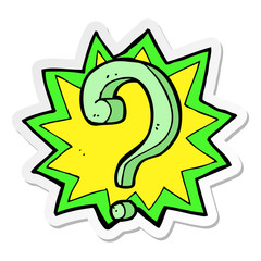 sticker of a cartoon question mark