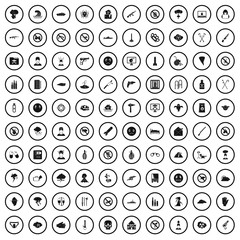 100 tension icons set in simple style for any design vector illustration
