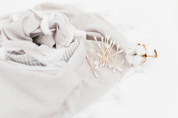 sustainable lifestyle concept. Plastic free beauty essentials. reuse, reduce, eco friendly home