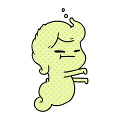 cartoon of kawaii scary ghost
