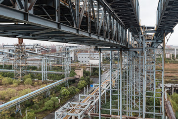 Fototapeta premium Steel framework at abandoned factory