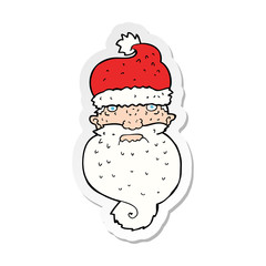sticker of a cartoon grim santa face