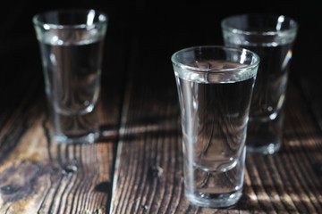 Three shots with vodka