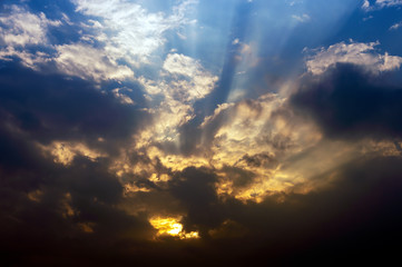 beautiful sky with soft-focus and over light in the background